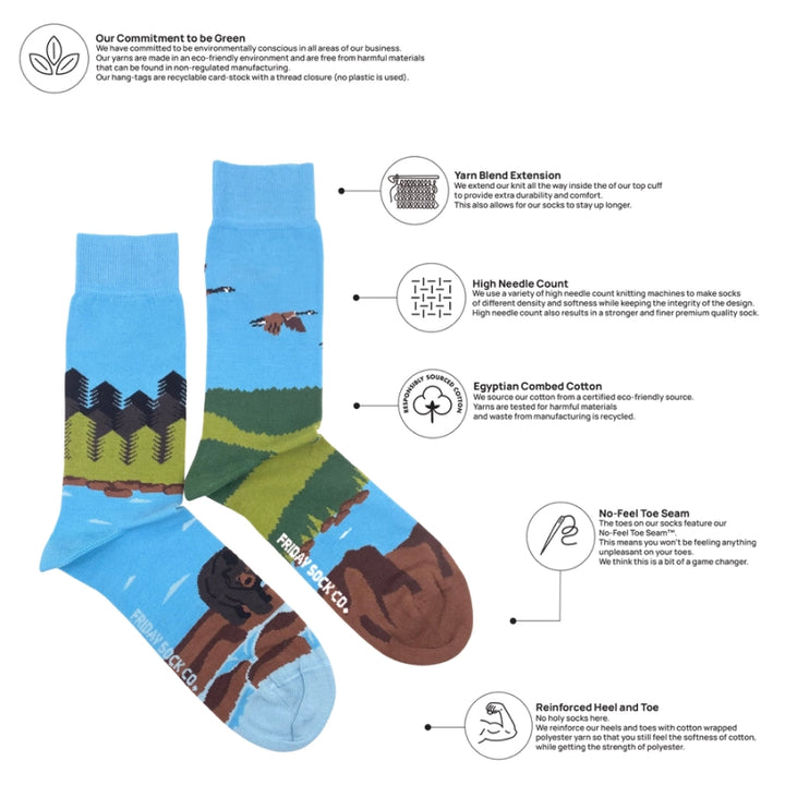 Friday Sock Co. - Men's Canadian Shield Canadian Landscape Socks