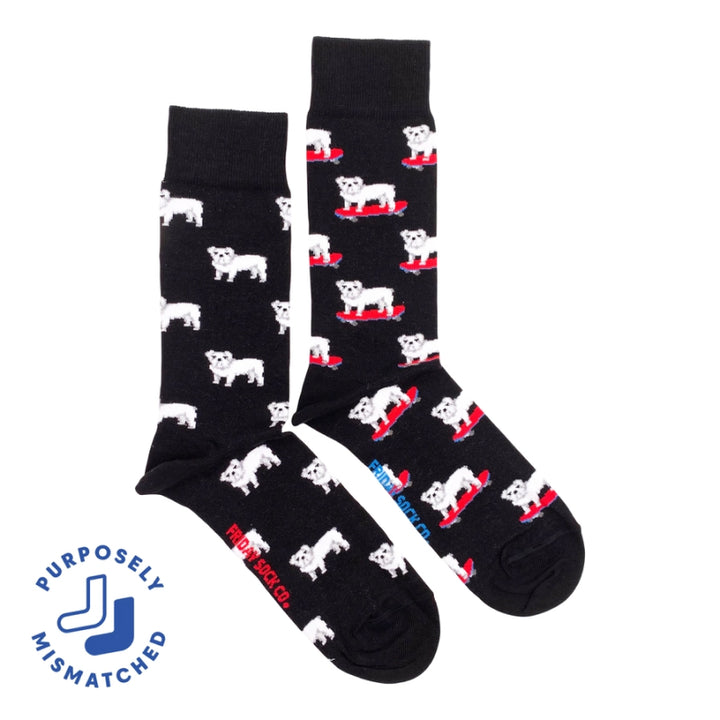 Friday Sock Co. - Men's Bulldog Mismatched Socks