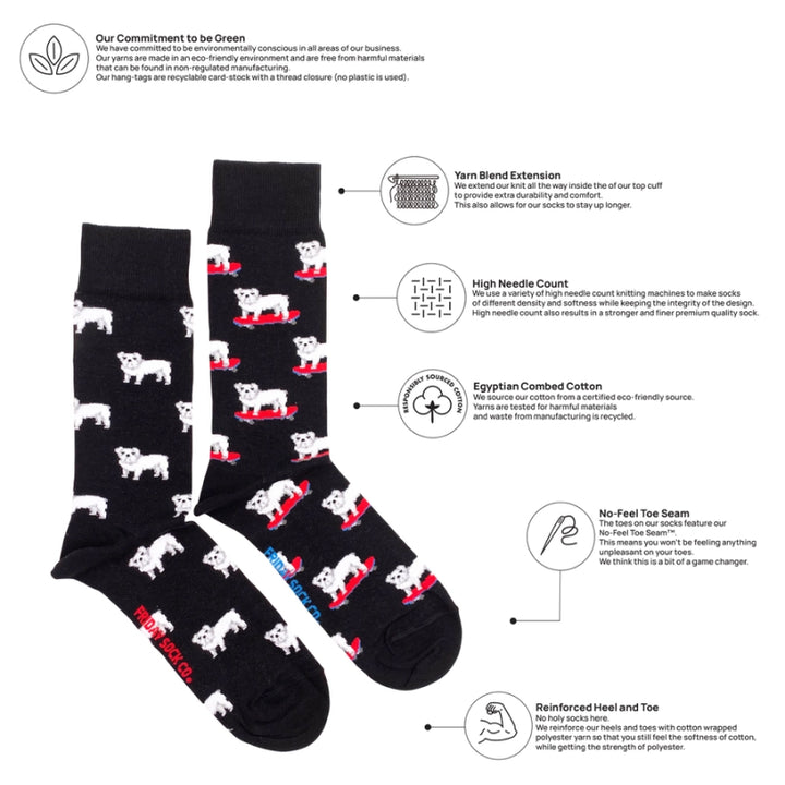 Friday Sock Co. - Men's Bulldog Mismatched Socks