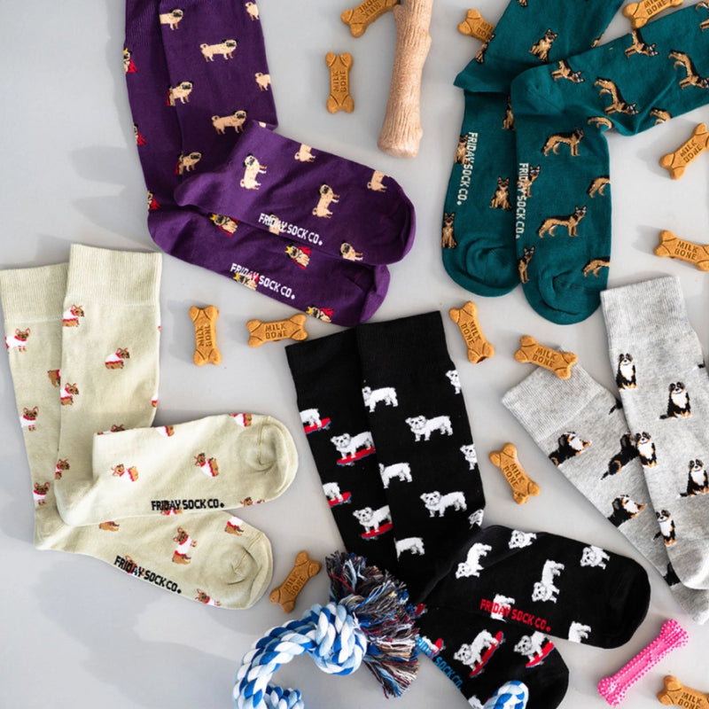 Friday Sock Co. - Men's Bulldog Mismatched Socks