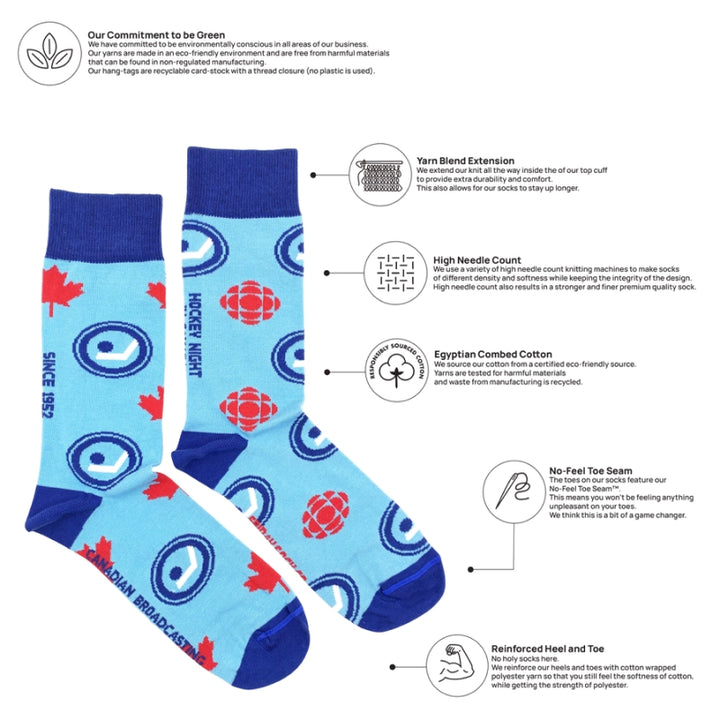 Friday Sock Co. - Men's Cbc Hockey Night in Canada Mismatched Socks