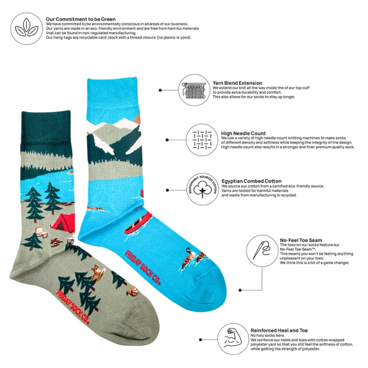 Friday Sock Co. - Men's Canada Mountain Scene Socks