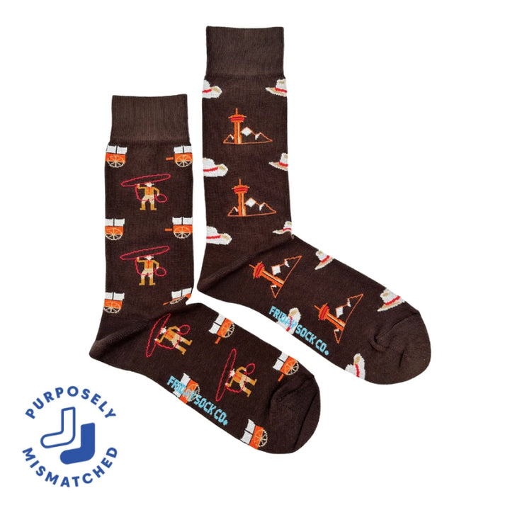 Friday Sock Co. - Men's Retro Rodeo Mismatched Mid-Calf Socks