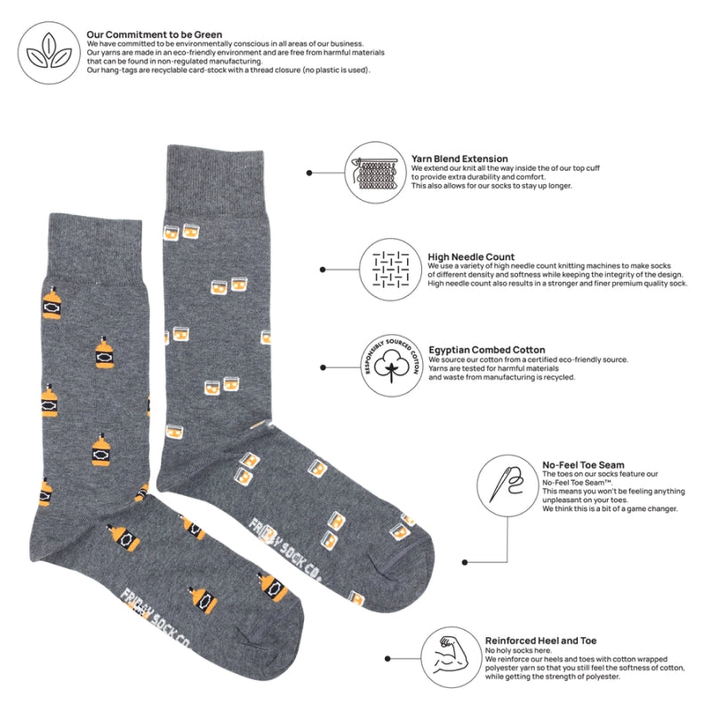 Friday Sock Co. - Men's Whiskey & Glass Socks