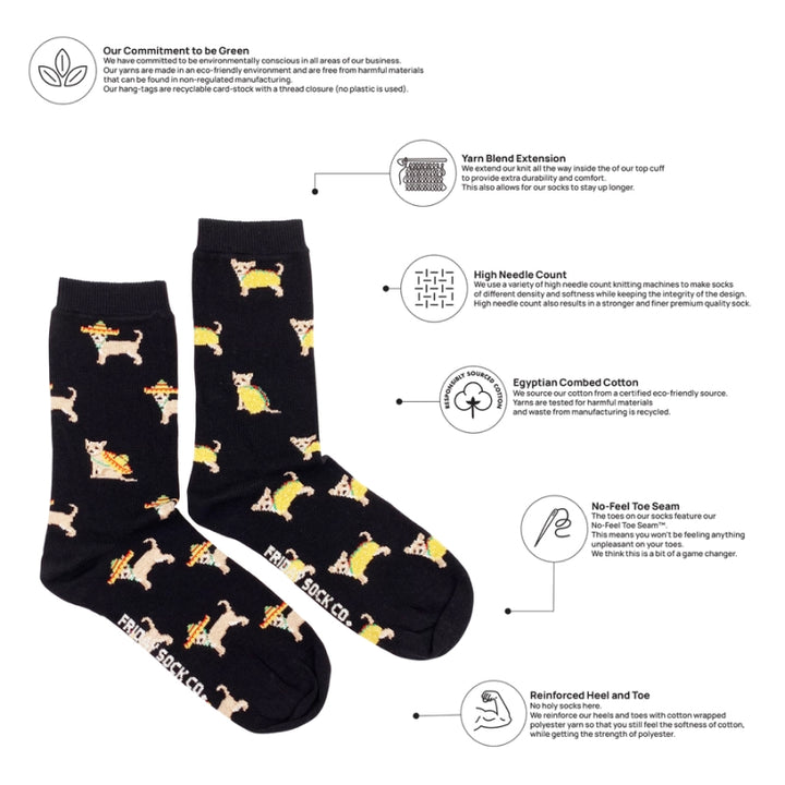 Friday Sock Co. - Women's Taco Dog Socks