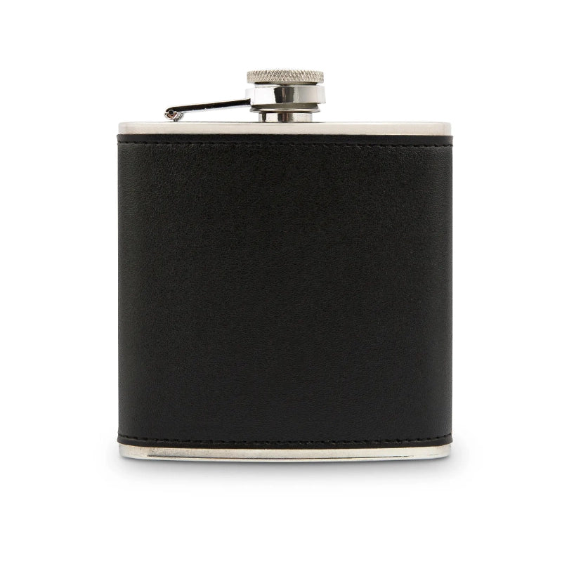 Faux Leather Wrapped Metal Hip Flask