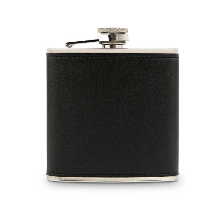 Faux Leather Wrapped Metal Hip Flask