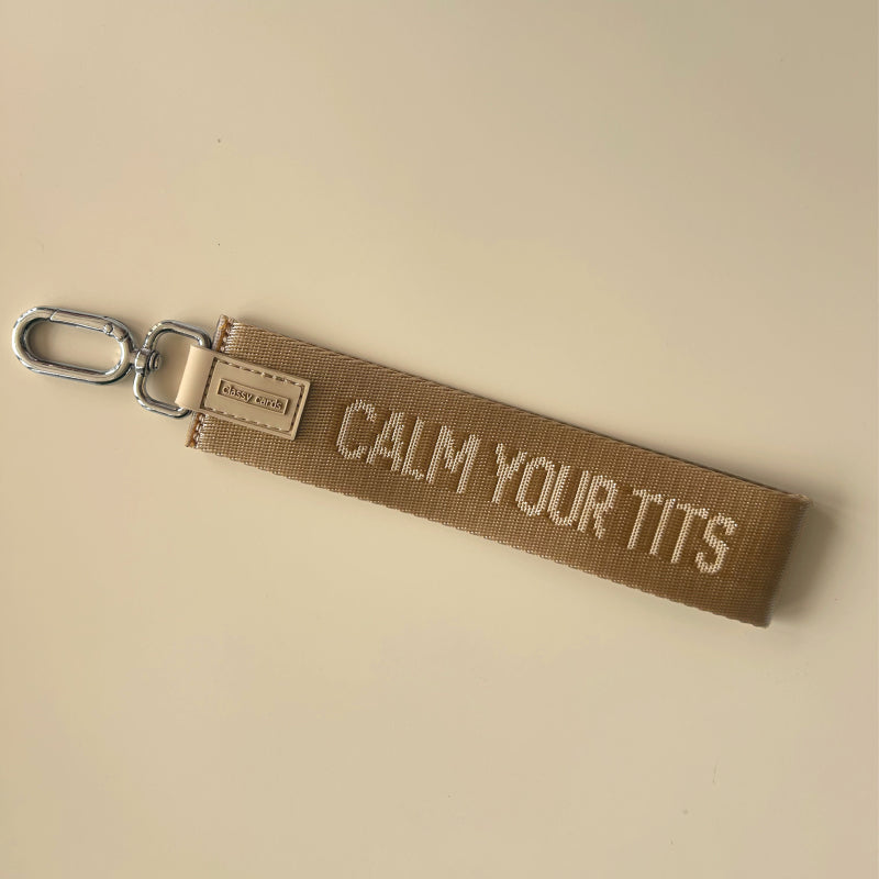 Classy Cards - Porte-clés bracelet « Calm Your Tits »