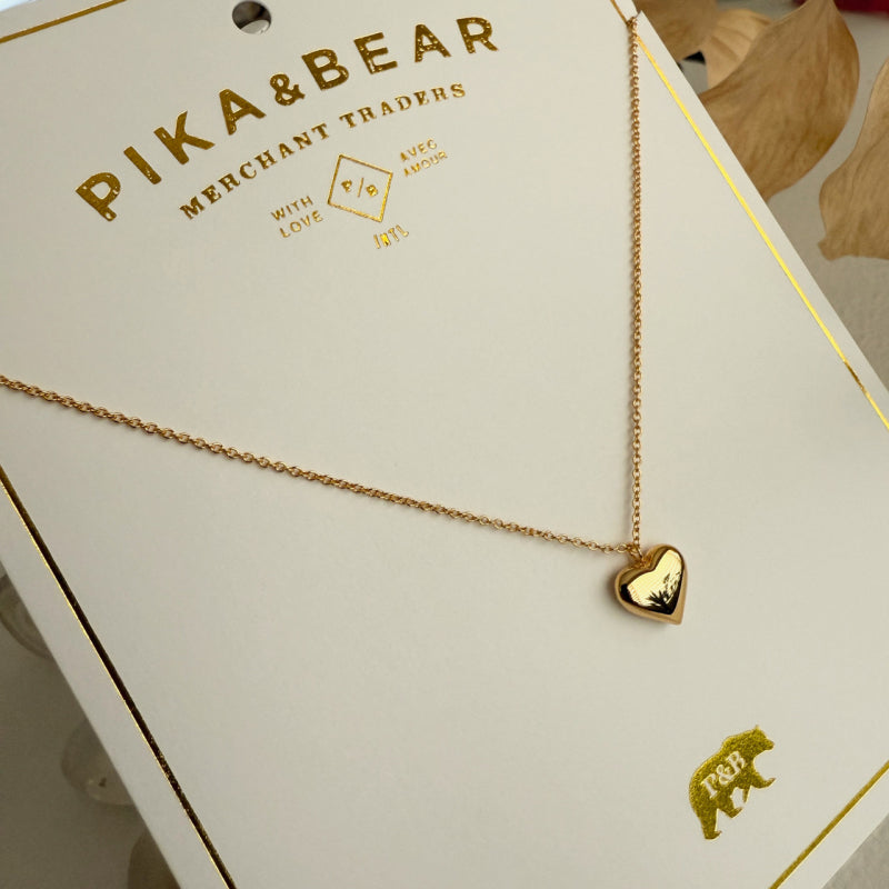 Pika & Bear "Tresna" Heart Charm Necklace