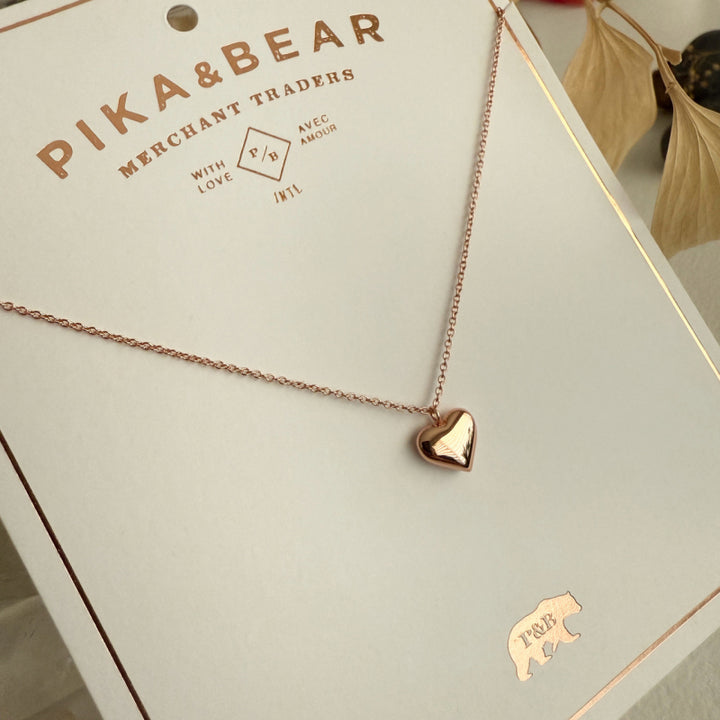 Pika & Bear "Tresna" Heart Charm Necklace