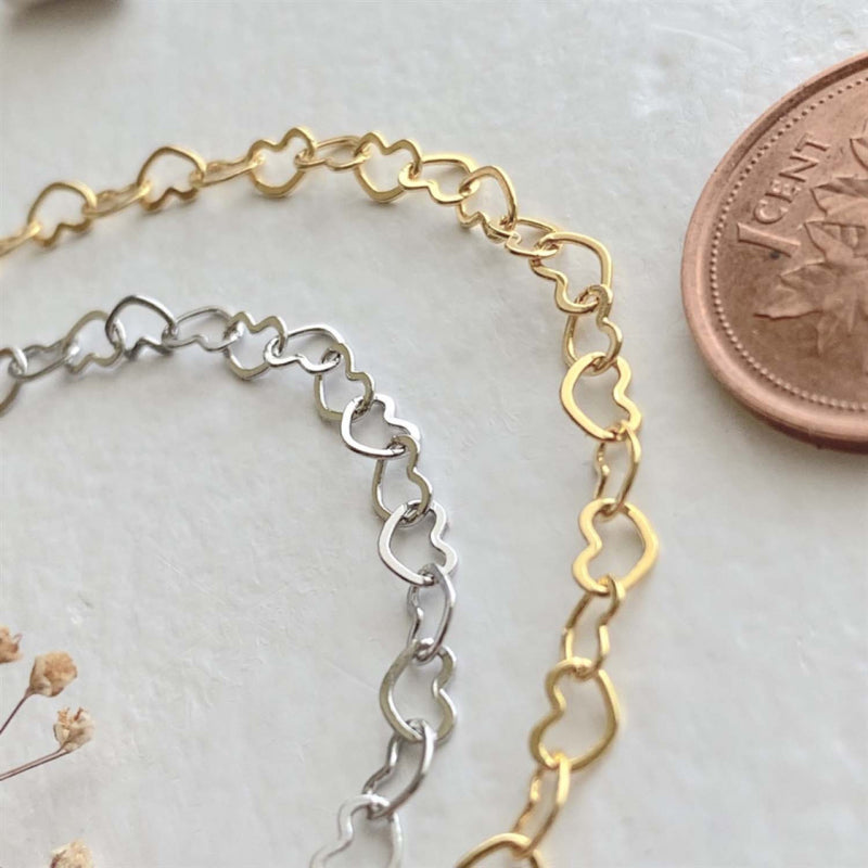 Pika & Bear "Love Bites" Tiny Heart Chain Necklace