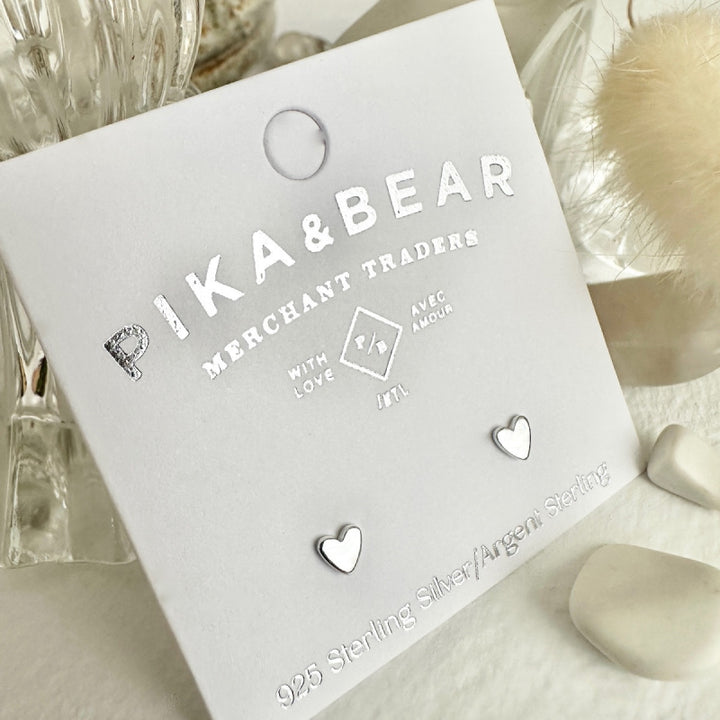 Pika & Bear "Inima" Tiny Heart Stud Earrings
