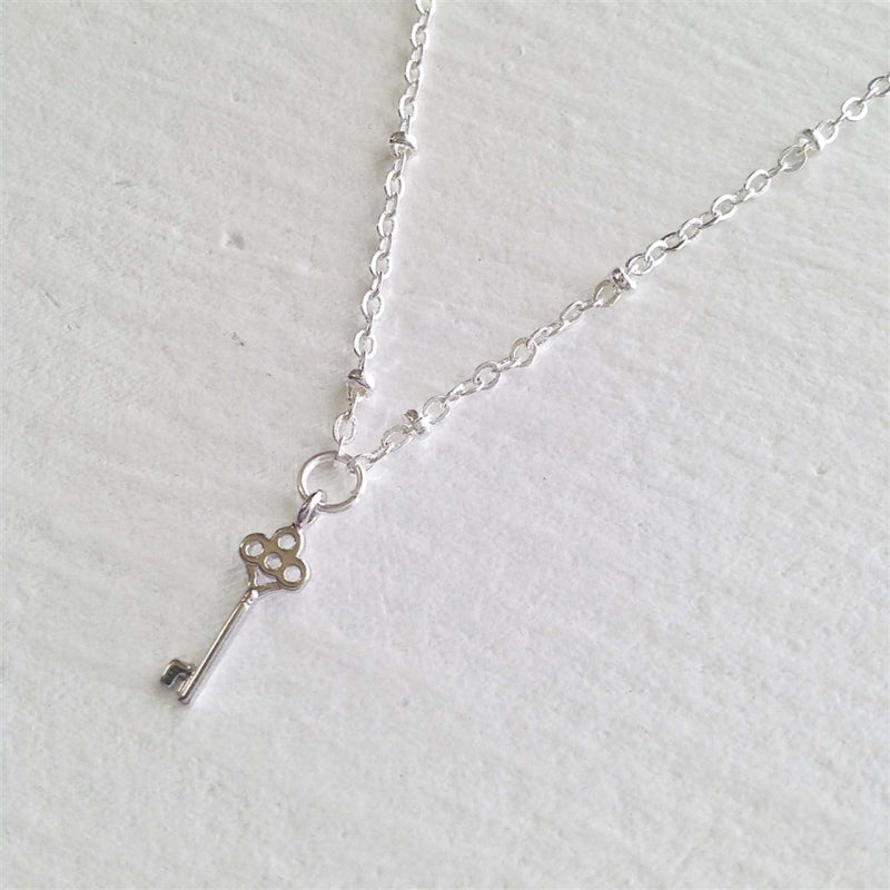 Pika & Bear "Minerva" Tiny Key Charm Necklace