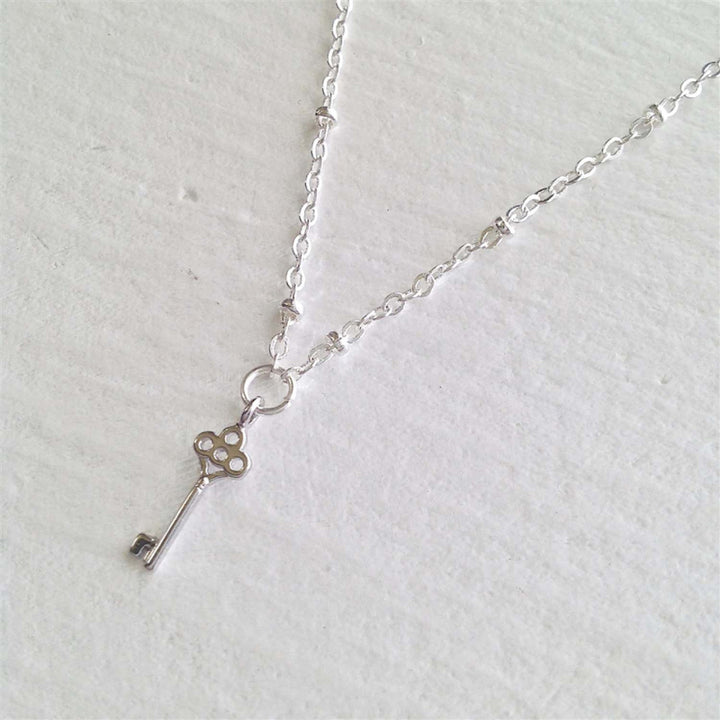 Pika & Bear "Minerva" Tiny Key Charm Necklace