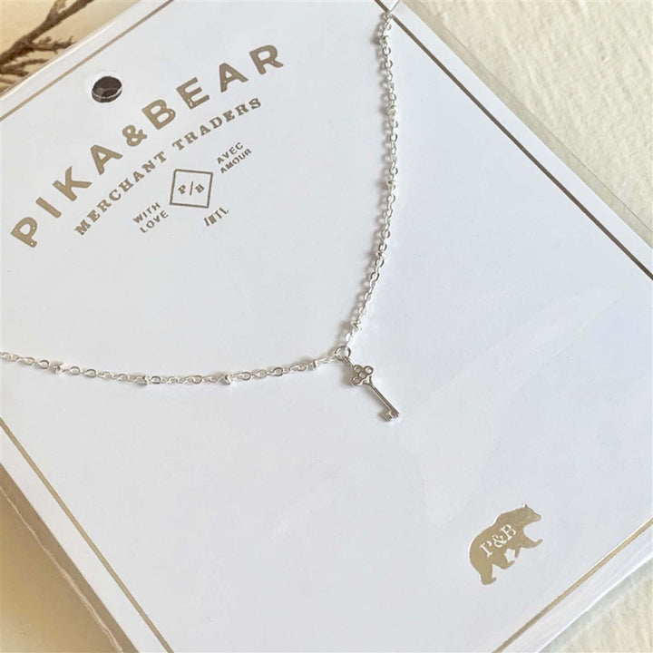 Pika & Bear "Minerva" Tiny Key Charm Necklace