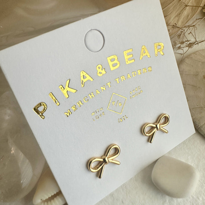 Pika & Bear "Zooey" Bow Stud Earrings
