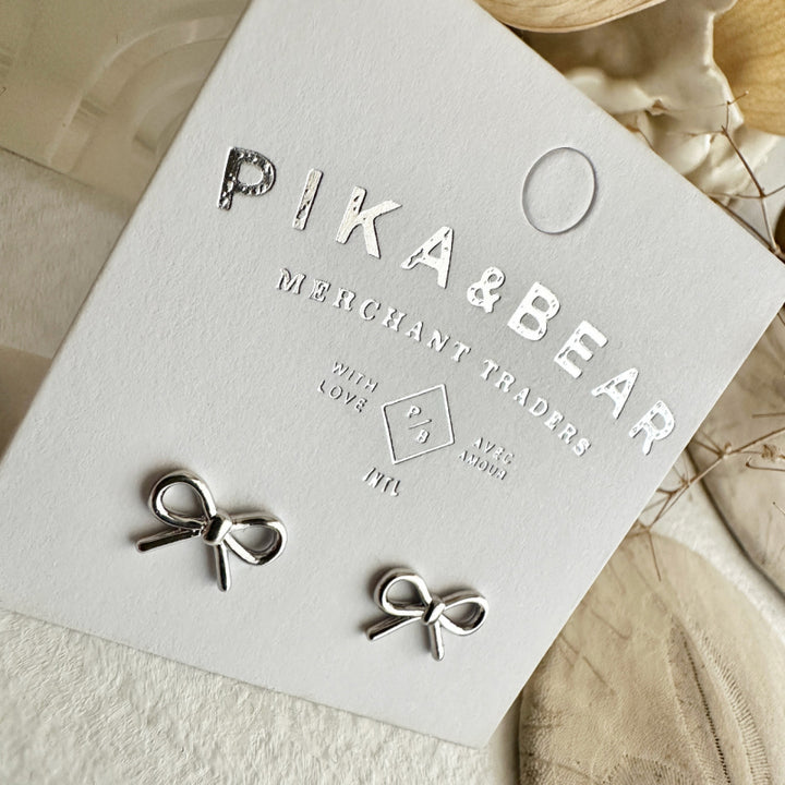Pika & Bear "Zooey" Bow Stud Earrings