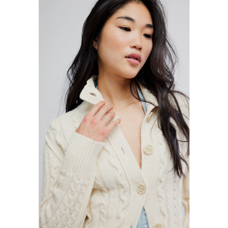 Free People We The Free Cable Collar Cardi