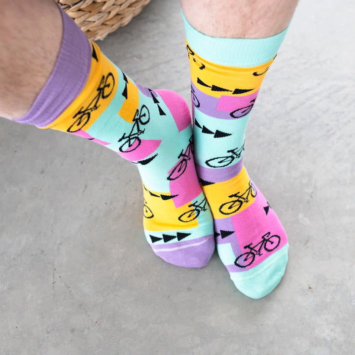 Friday Sock Co. Men's 80's Road Bikes Mistmatched Socks