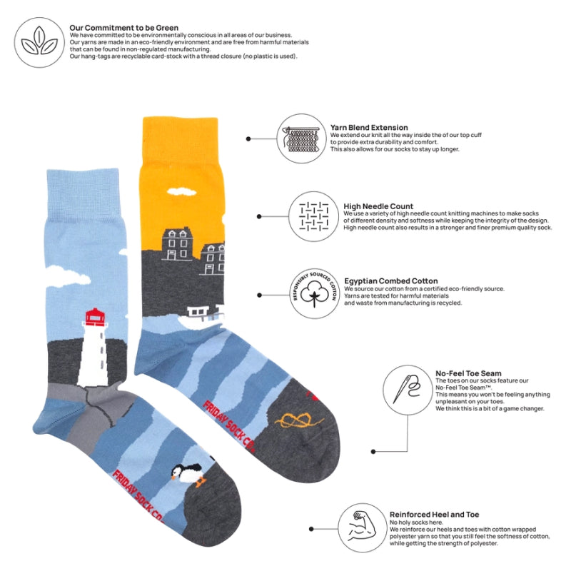 Friday Sock Co. Men's East Coast Canadian Landscape Socks