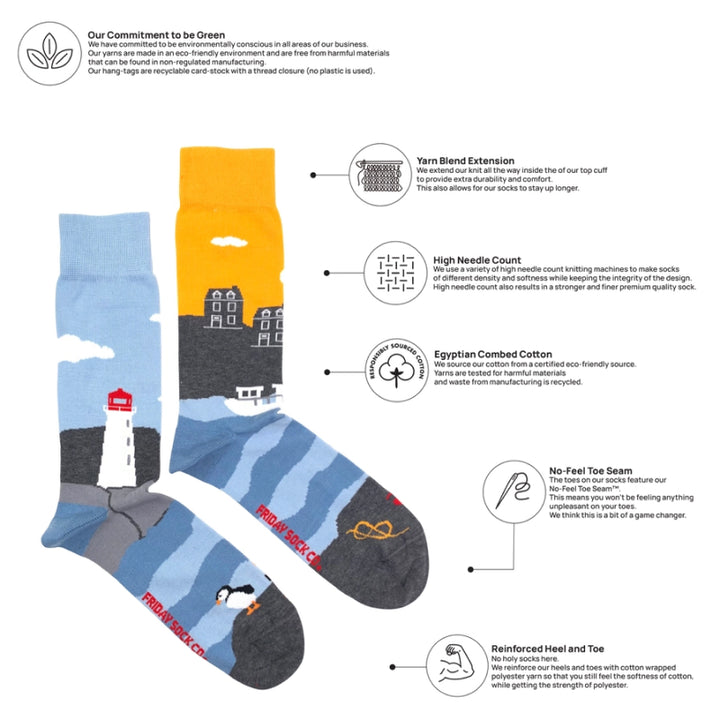 Friday Sock Co. Men's East Coast Canadian Landscape Socks