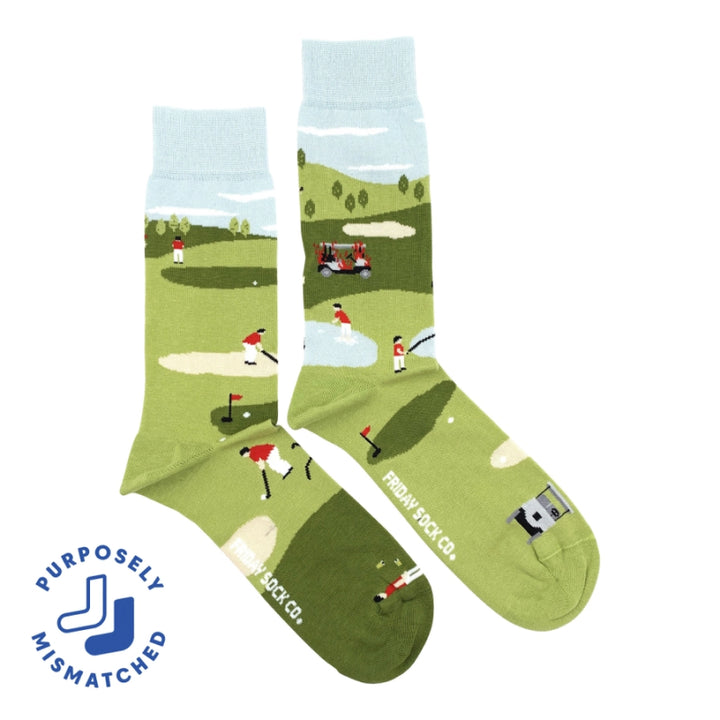 Friday Sock Co. Men's Funny Golf Scene Socks