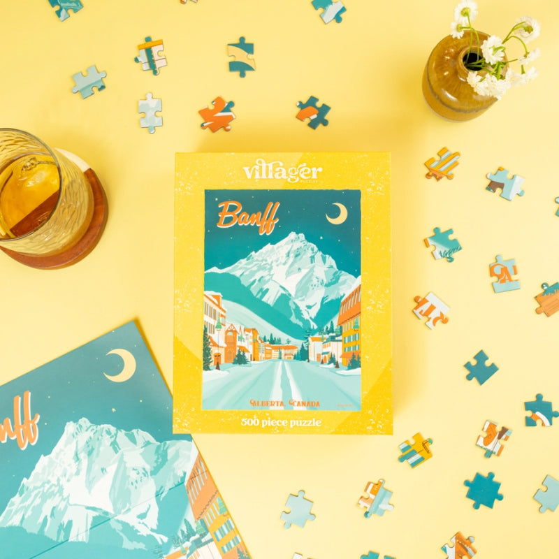 Villager Puzzles Banff Moonlight | 500-Piece Puzzle | Designed in Canada