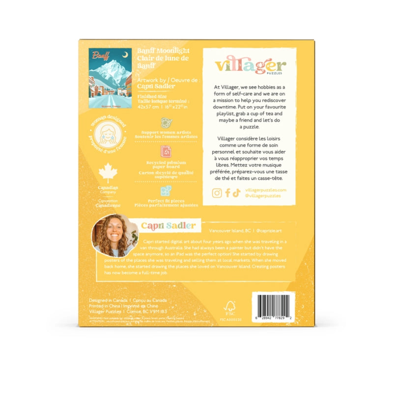 Villager Puzzles Banff Moonlight | 500-Piece Puzzle | Designed in Canada