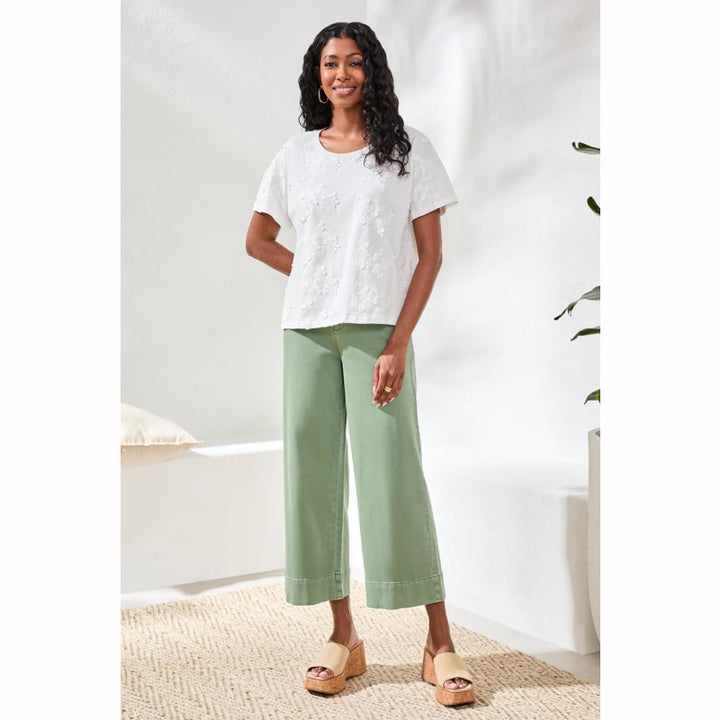 Tribal Embroidered Short Sleeve Crew Neck Top