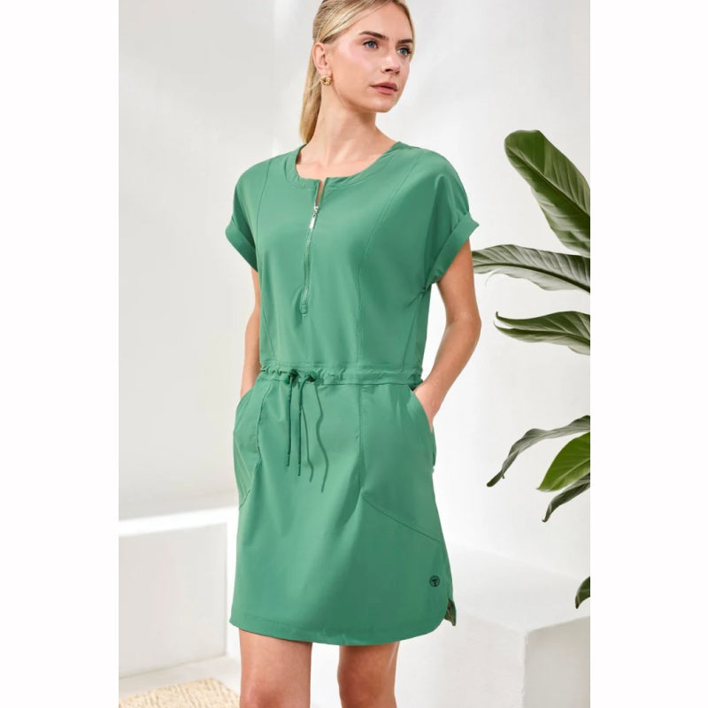 Tribal Zip Dress With Drawcord