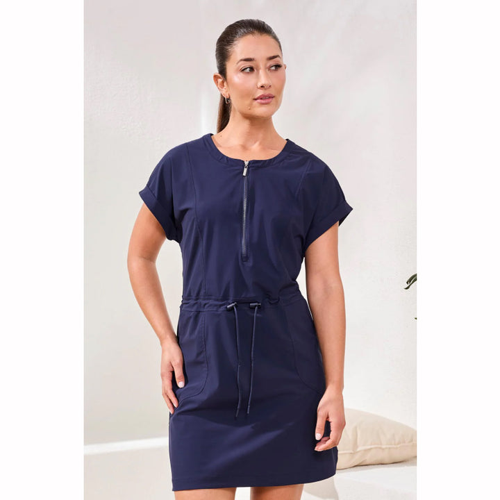 Tribal Zip Dress With Drawcord