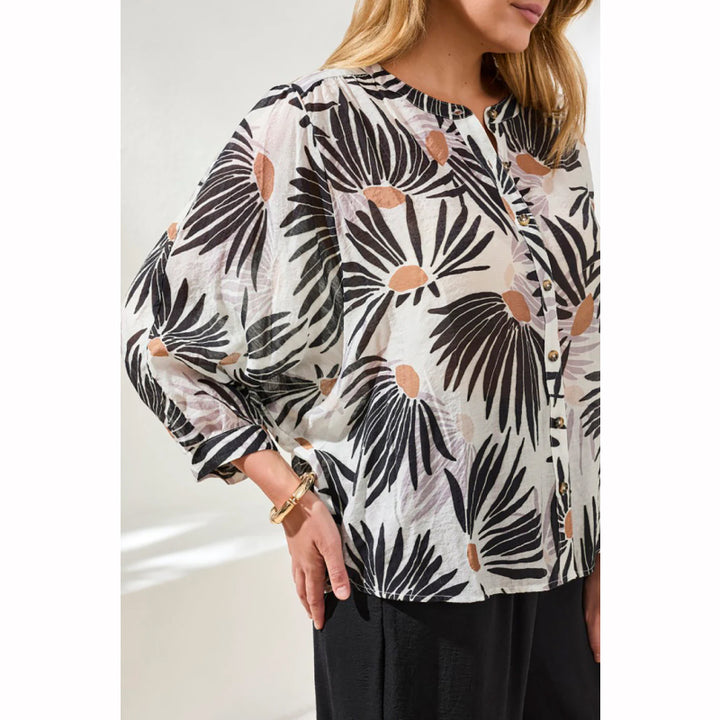 Chemisier tribal fluide à manches dolman