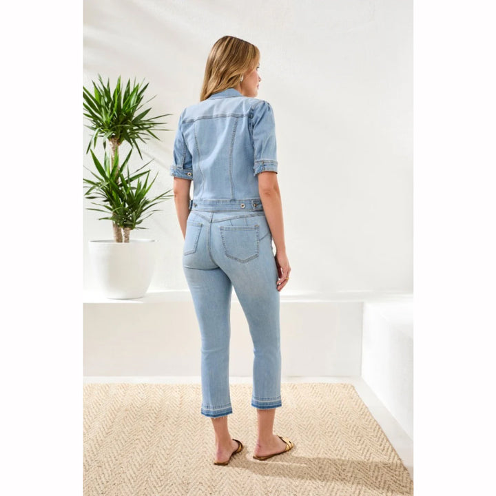 Tribal Comfort Stretch Elbow-Sleeve Denim Jacket