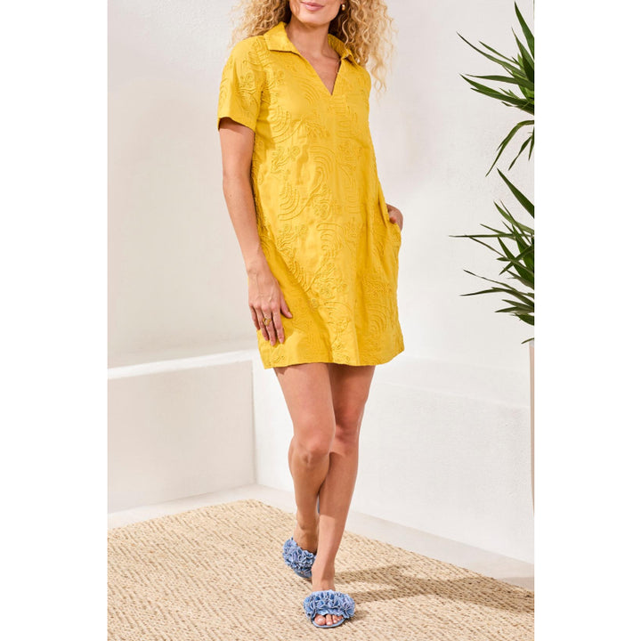 Tribal Short Sleeve V-Neck Tunic Dress