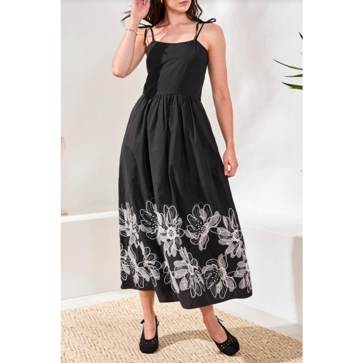 Tribal Sleeveless Dress with Embroidery