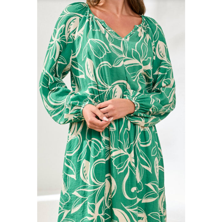 Tribal Long Sleeve V-Neck Dress