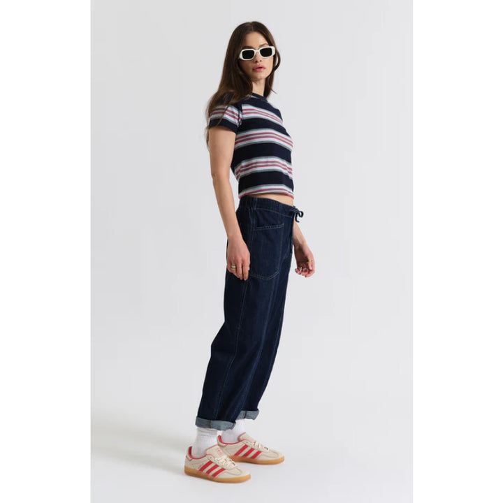 Daze Denim Villa Drawstring Barrel Leg - Blue Mood