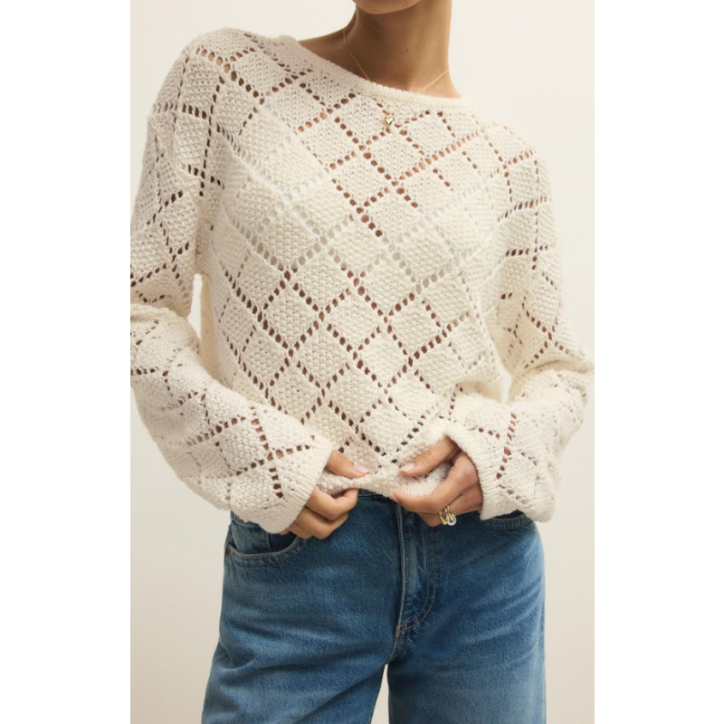 Z Supply Hullen Crochet Sweater