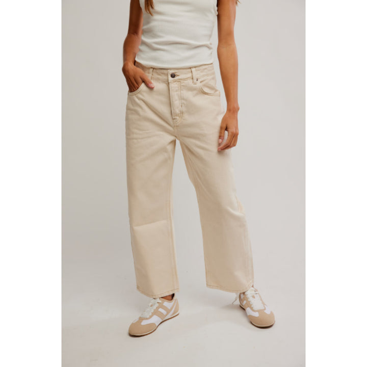 Free People We the Free Deep Trance Dropped Boyfriend Jeans - Casual Khaki