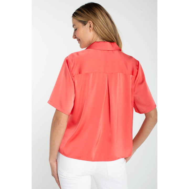 Liverpool Short Sleeve Camp Collar Blouse