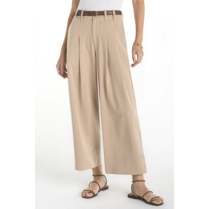 Liverpool Pleated Wide Leg Crop Trouser