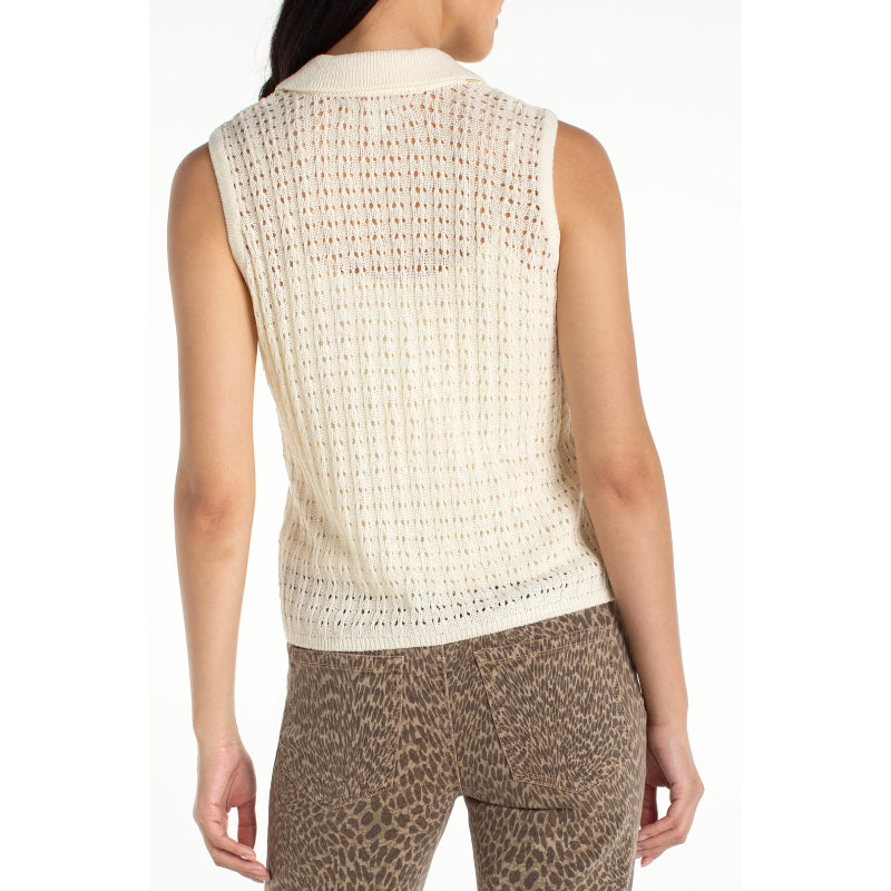 Liverpool Sleeveless Johnny Collar Sweater