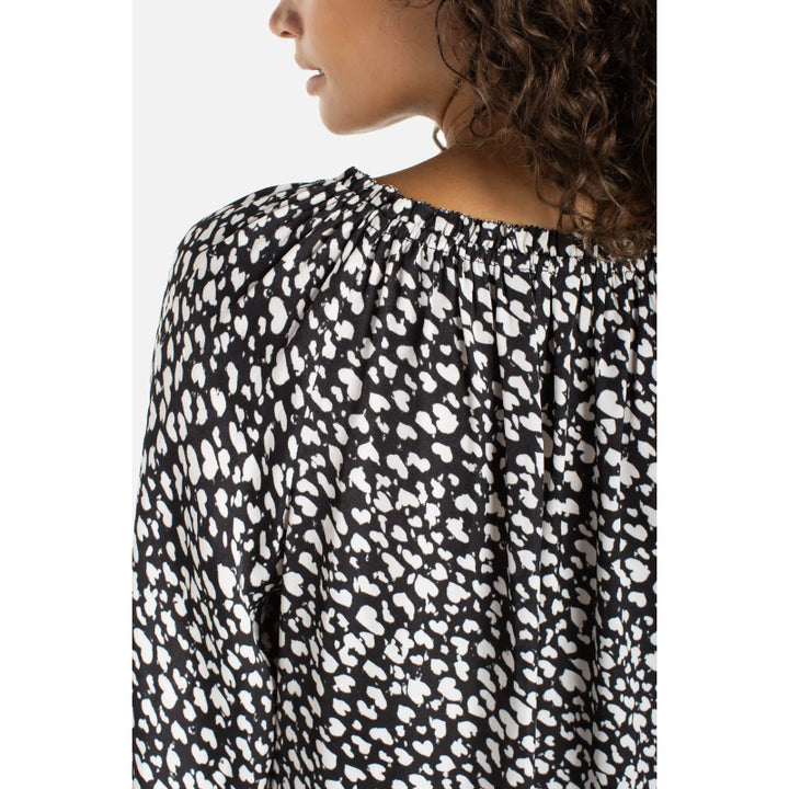 Liverpool 3/4 Sleeve Button Front Top with Ruffle Details