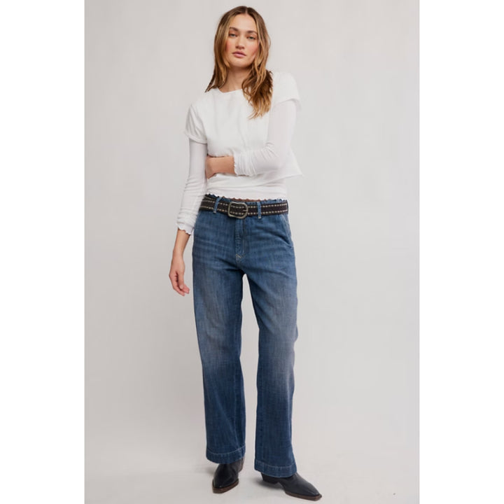 Free People East Side Denim Chino in Rulebreaker