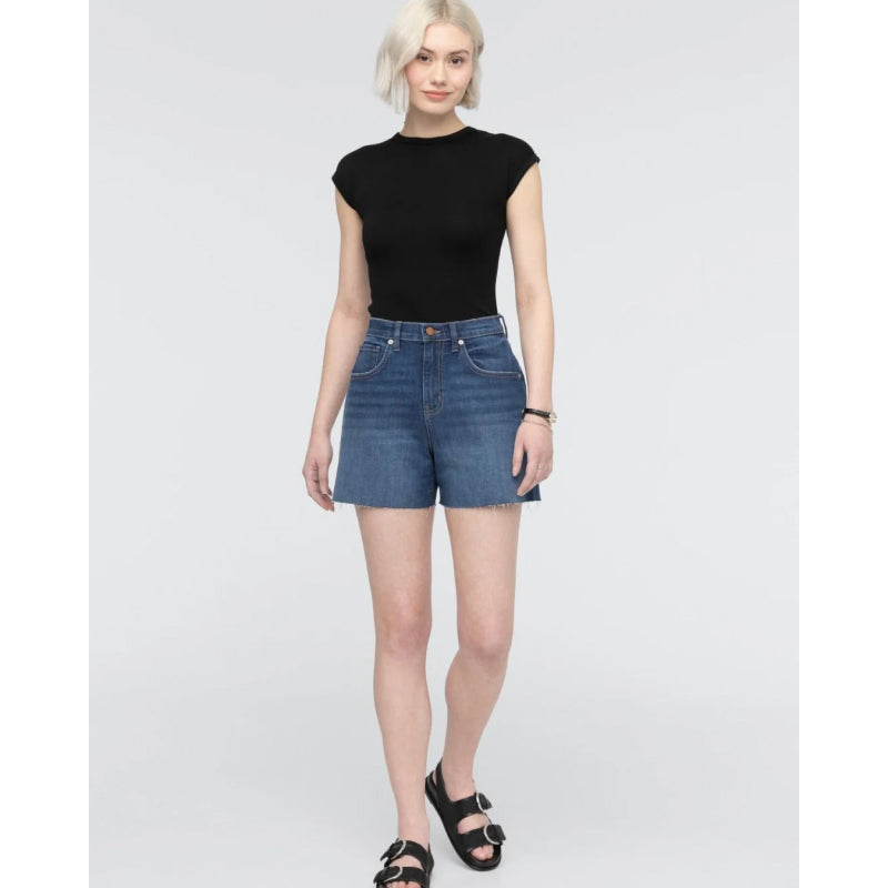DU/ER Women's Performance Denim+ High Rise Relaxed Short