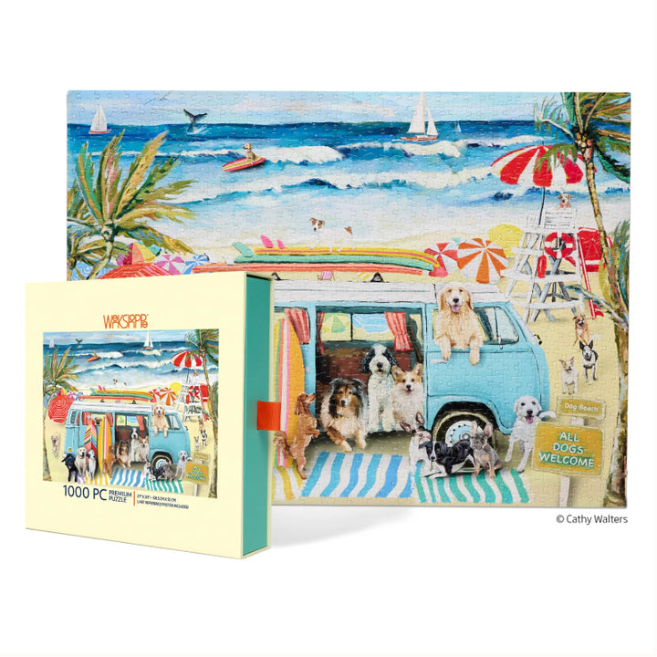 Werk Shoppe Doggie Surf School 1000 Piece Puzzle