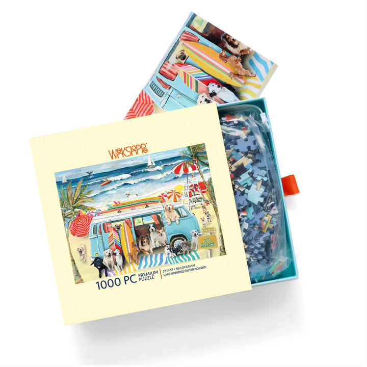 Werk Shoppe Doggie Surf School 1000 Piece Puzzle