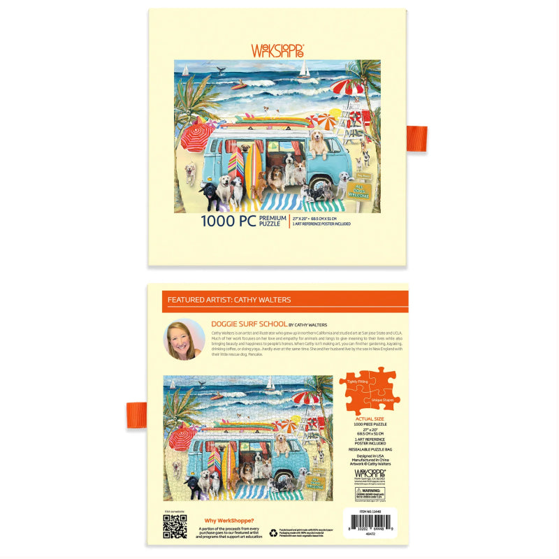 Werk Shoppe Doggie Surf School 1000 Piece Puzzle