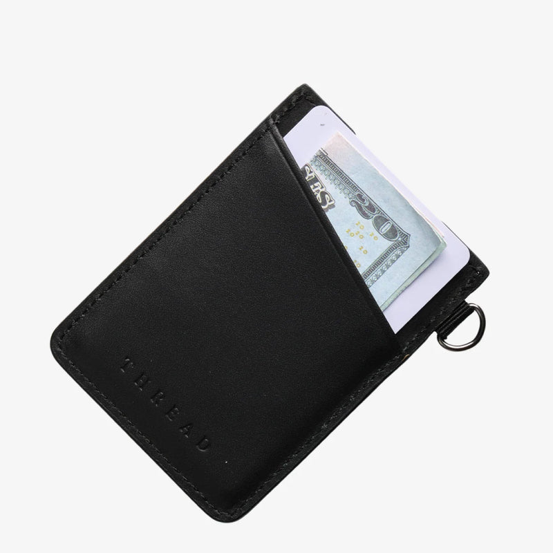 Thread Vertical Leather Wallet