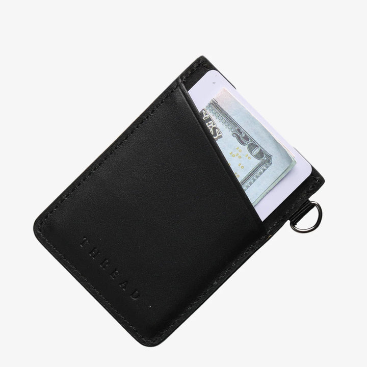Thread Vertical Leather Wallet